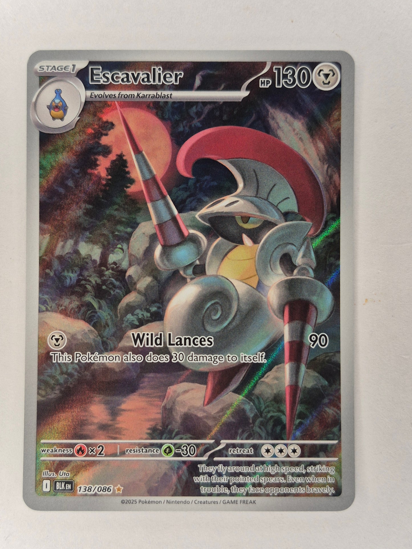 Escavalier 138/086 SV: Black Bolt Illustration Rare Holo Pokemon TCG Card NM