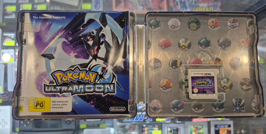 Pokémon Ultra Moon (Nintendo 3DS, 2017) Steelbook  Case Tested