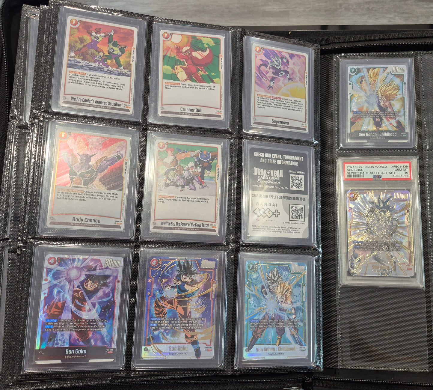 2024 DBS FUSION WORLD FB01 MASTER SET Inc Son Goku PSA 10 Chase(163 cards)