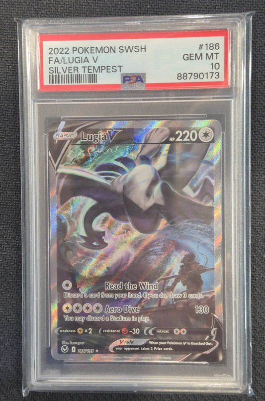 Lugia V 186/195 Alt Art Silver Tempest Pokemon 2022 GEM MINT PSA 10
