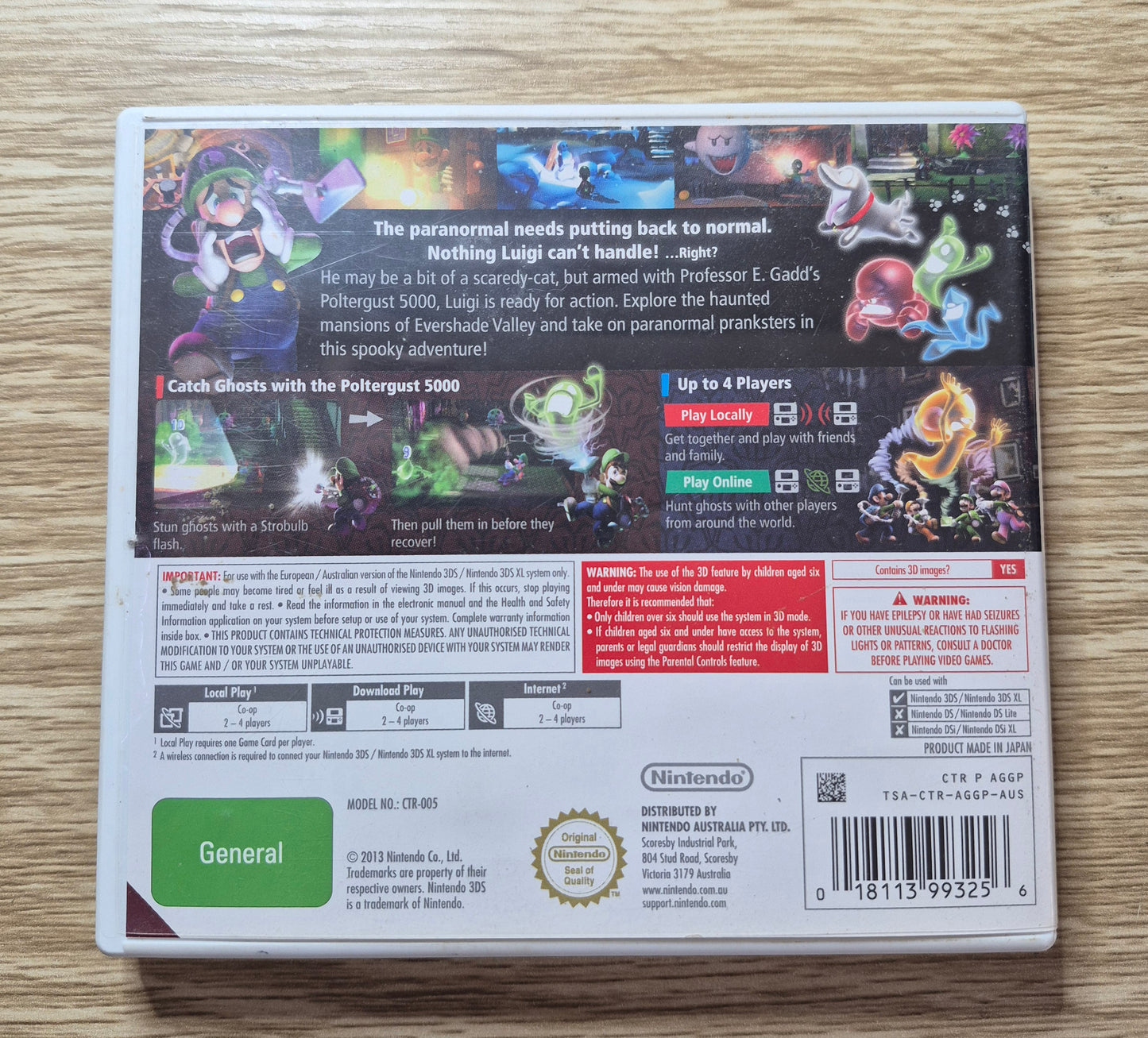Luigi's Mansion 2 (Nintendo 3DS, 2013) 2DS AUS PAL Tested in Case