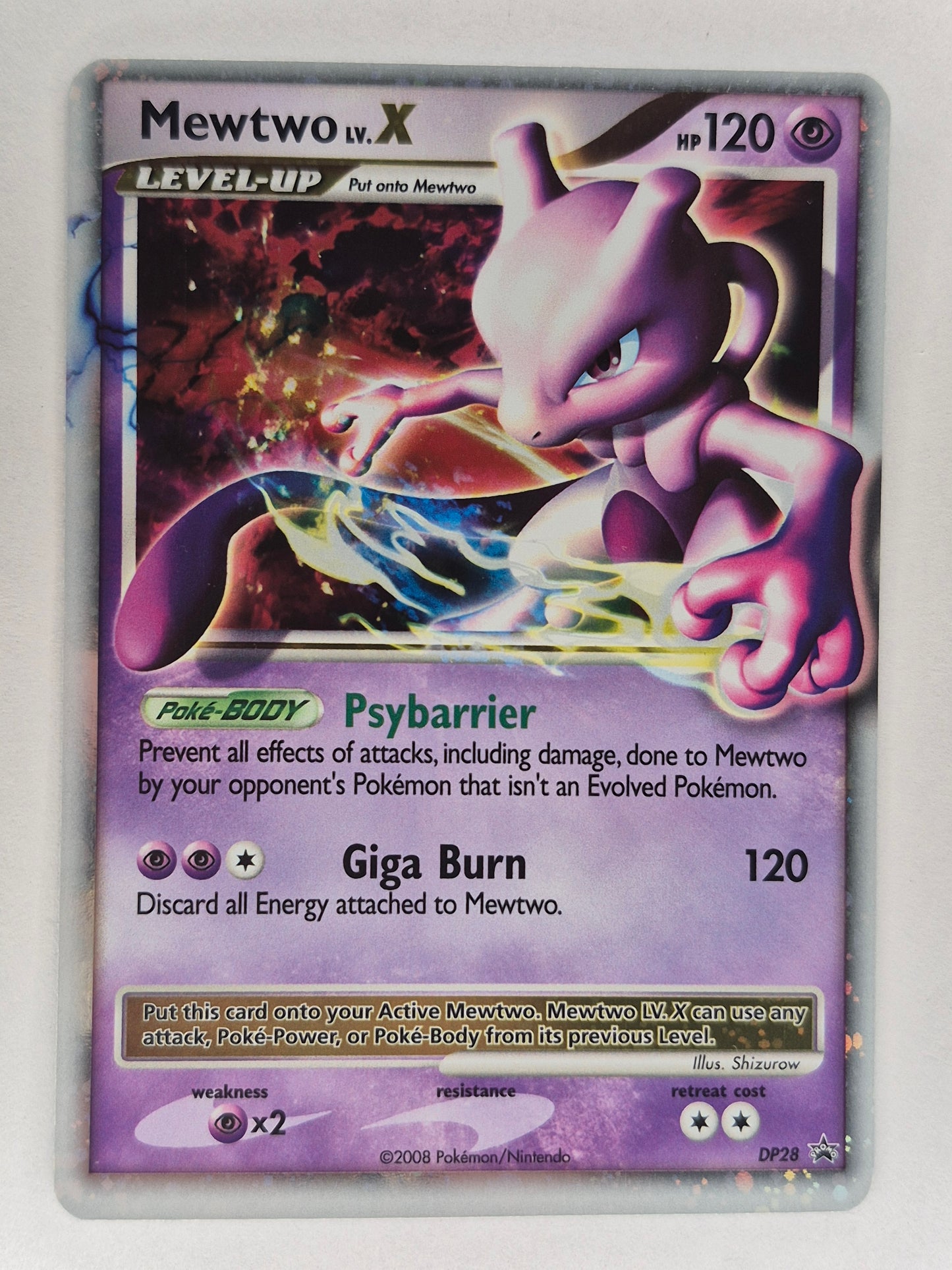 Mewtwo LV.X DP28 Black Star Promo 2008 Holo Rare Pokémon Card LP