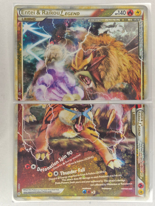 Pokémon TCG Entei and Raikou LEGEND (Both Halves) Unleashed 90+91/95  Holo Rare LP