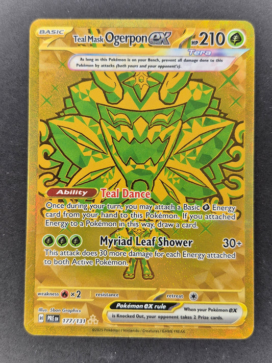 Teal Mask Ogerpon ex 177/131 - Hyper Rare - Prismatic Evolutions - Pokémon NM
