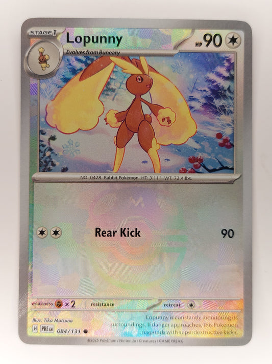 2025 Pokemon Lopunny Master Ball Holo Prismatic Evolutions 084/131