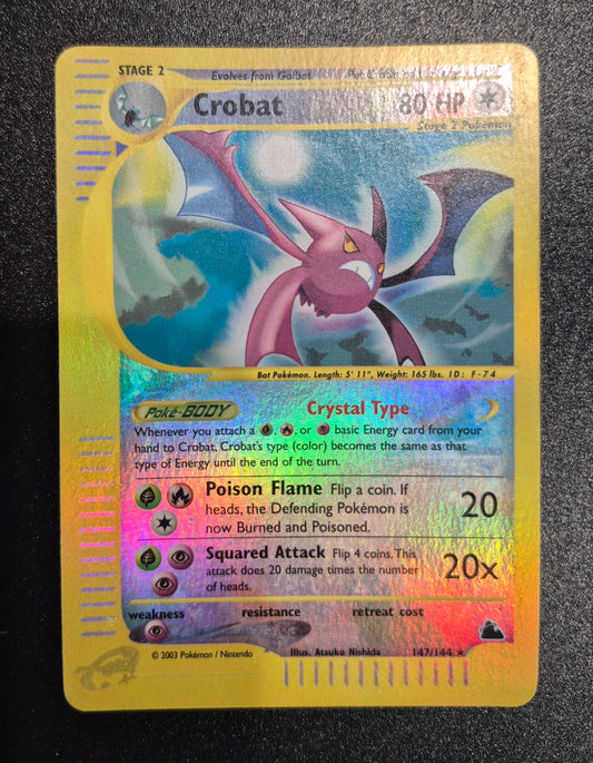 2003 Pokemon  Crobat 147/144 Skyridge Reverse Holo E Reader LP