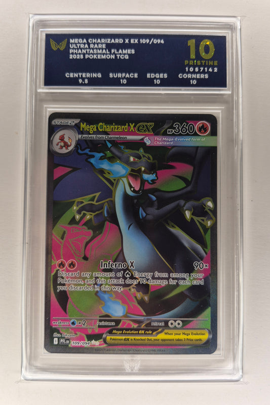 2025 Phantasmal Flames 109/094 Mega Charizard X ex Ultra Rare ARK PRISTINE 10 PSA 10