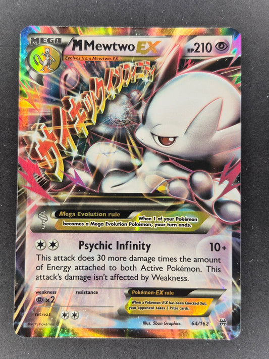 M Mewtwo EX 64/162 Holo Rare EX BREAKthrough Pokemon LP