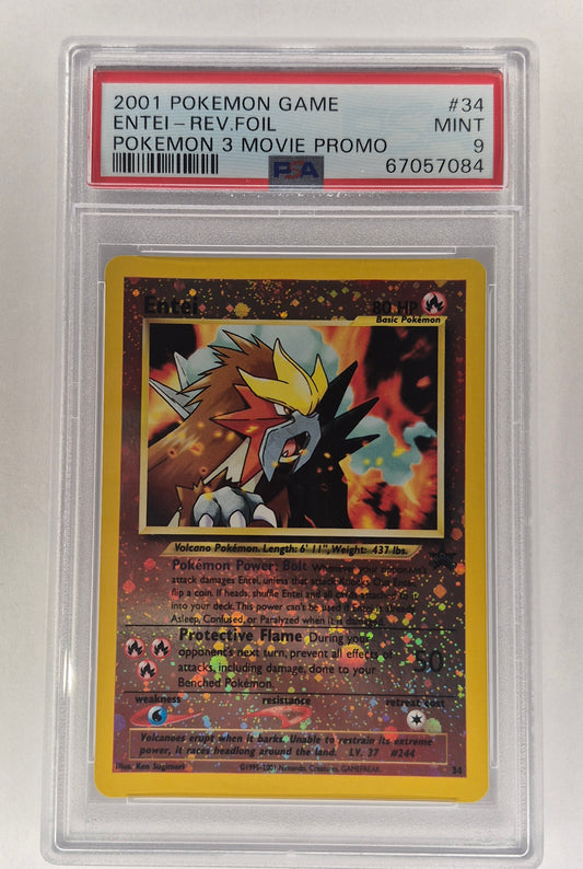 2001 Pokémon 3 Movie Promo #34 Entei Reverse Foil PSA 9