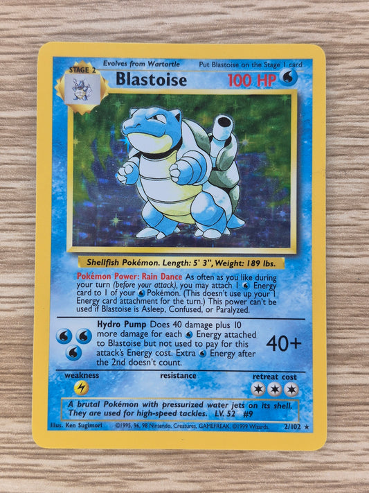 Blastoise Base Set 2/102 Holo Rare 1999 WOTC Pokemon Card LP