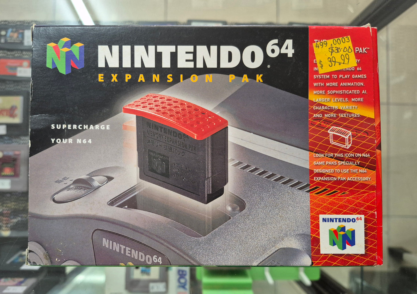 1998 Boxed(Like New)Nintendo 64 Expansion Pak in Clear Protector Case.