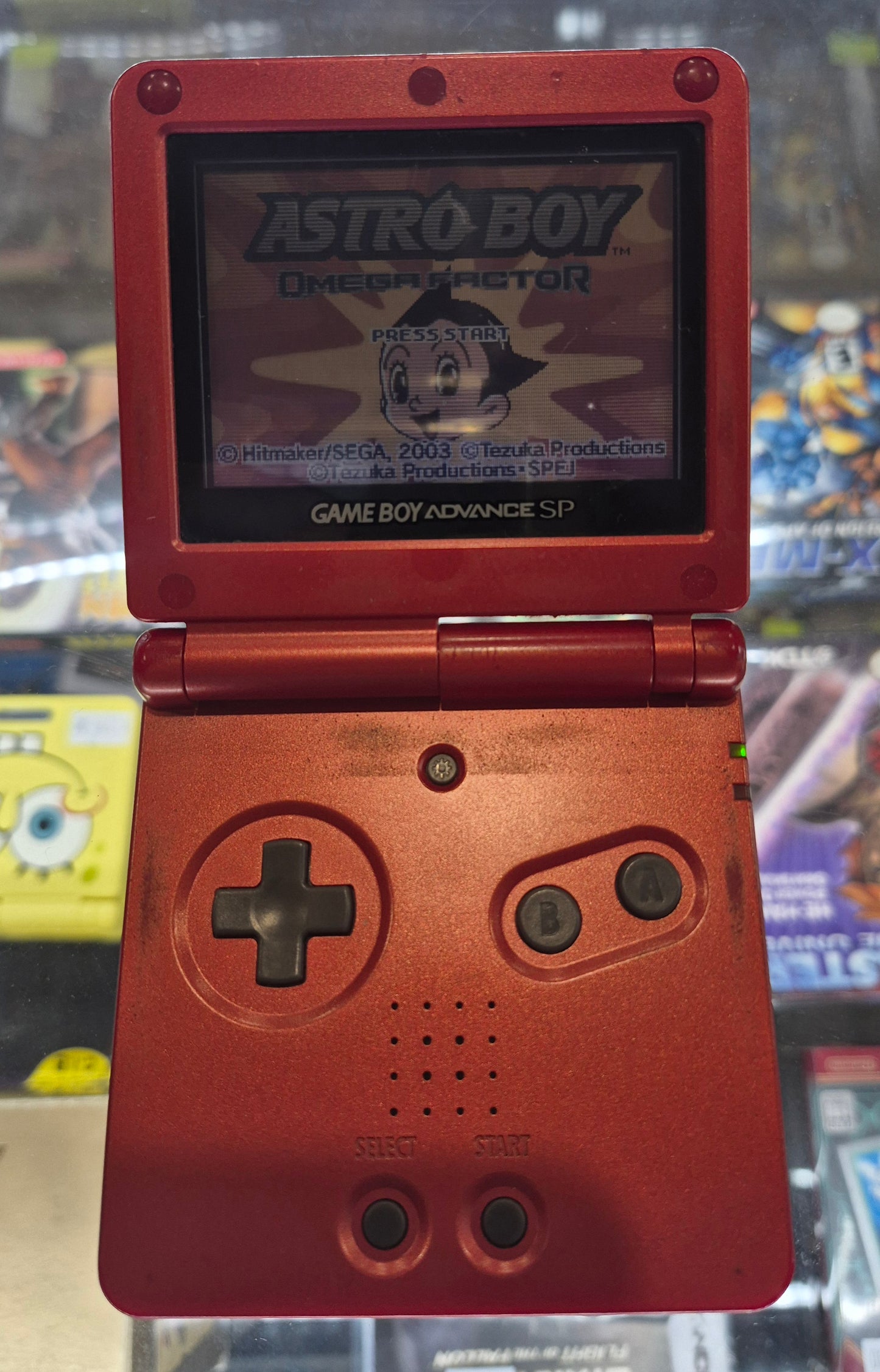 2002 Nintendo Gameboy Advance SP AGS-001 Red in Good Condition minor Screen issue