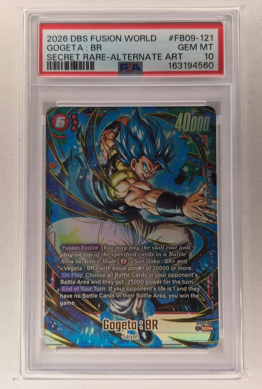 2026 DRAGON BALL SUPER CARD GAME FUSION WORLD DUAL EVOLUTION GOGETA : BR PSA 10