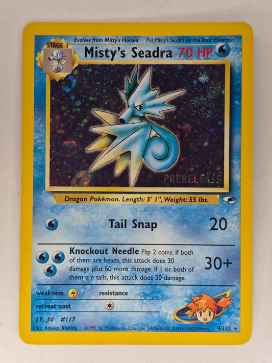 Misty's Seadra PRE RELEASE 9/132  Gym Heroes Unlimited Holo Pokémon LP