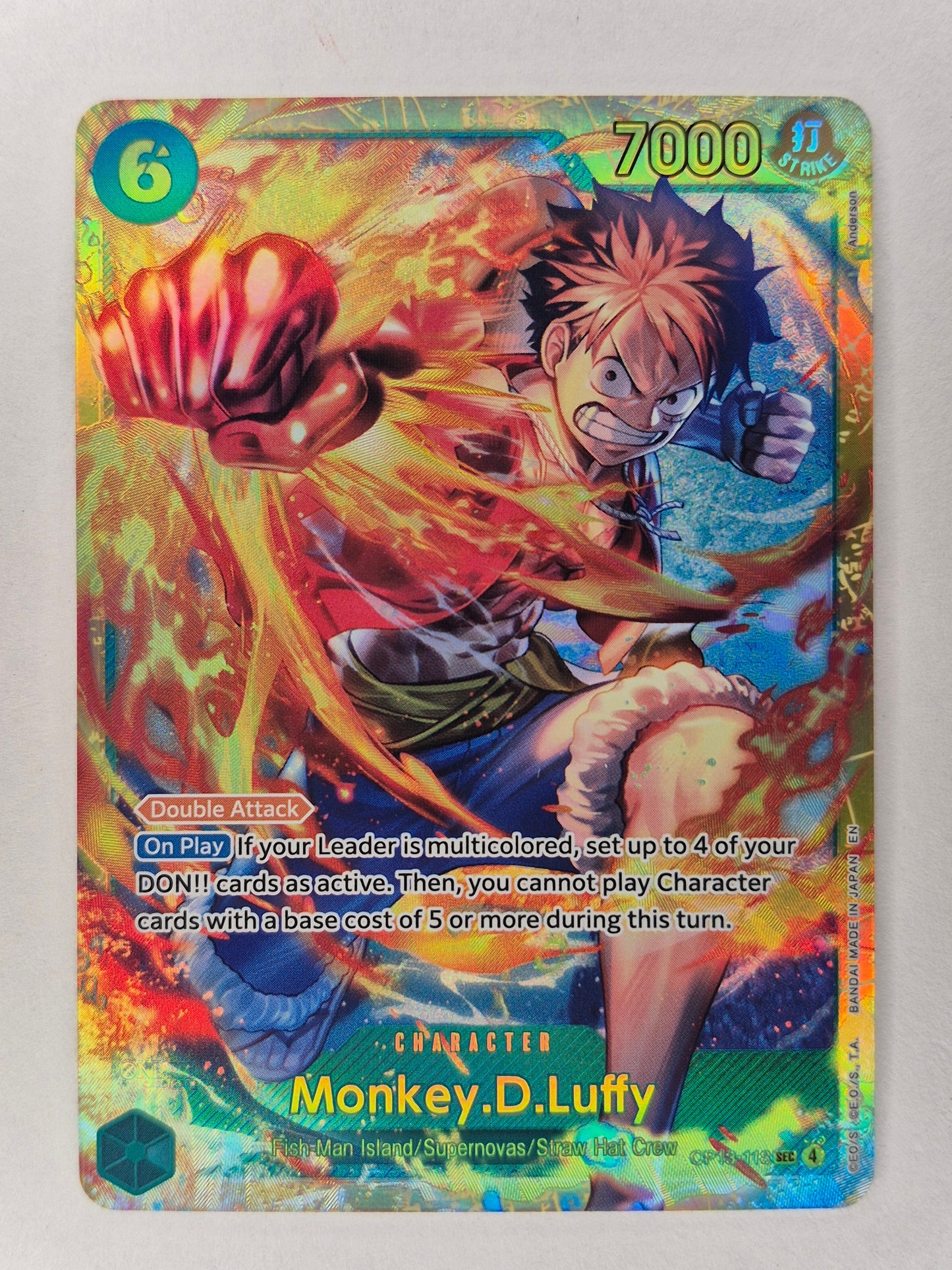 One Piece: OP13-113 SEC Monkey.D.Luffy (Carrying On His Will)(Secret Rare)NM