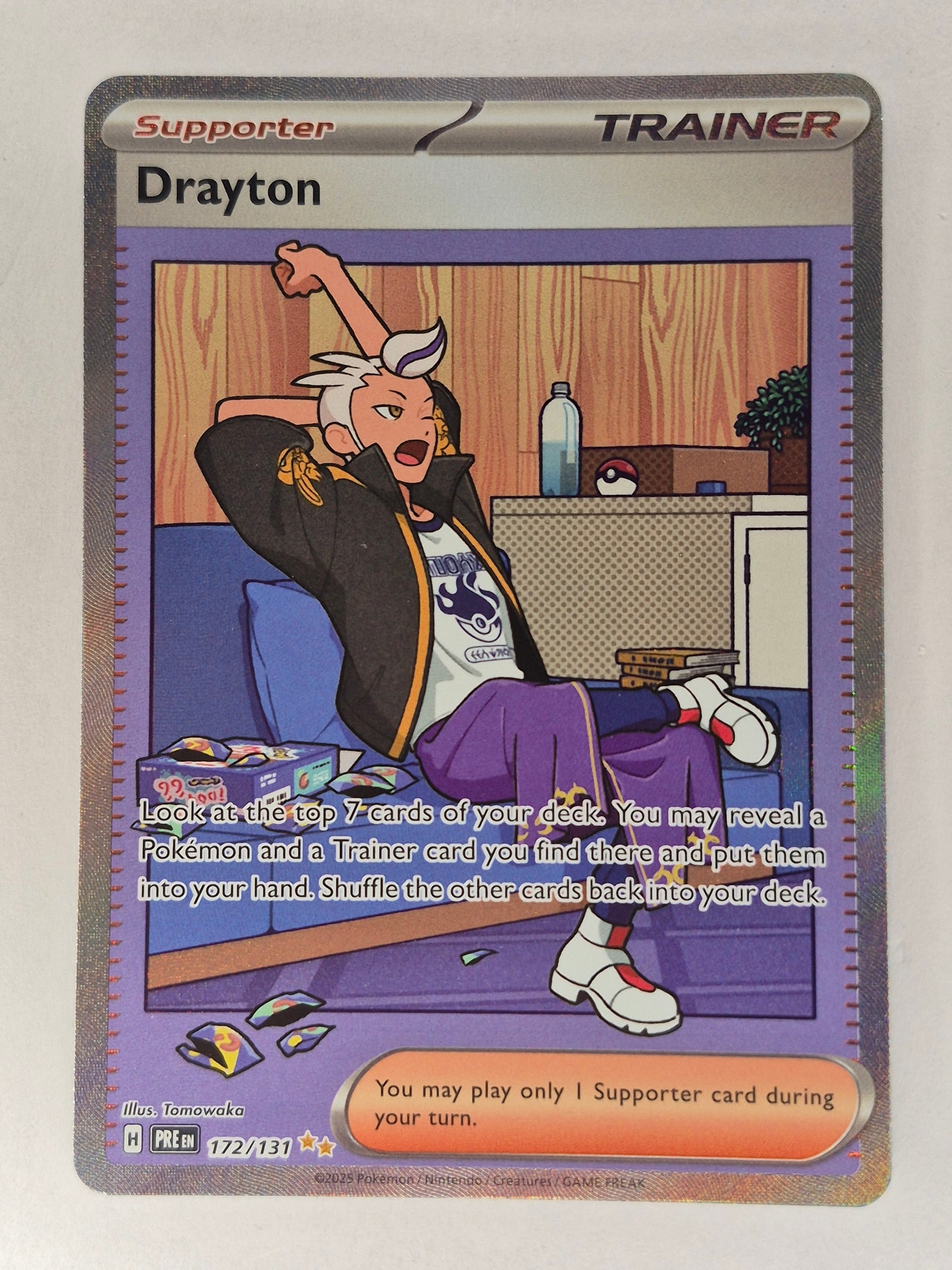 2025 Pokémon Prismatic Evolutions Drayton Illustration Card 172/131 Rare SIR NM