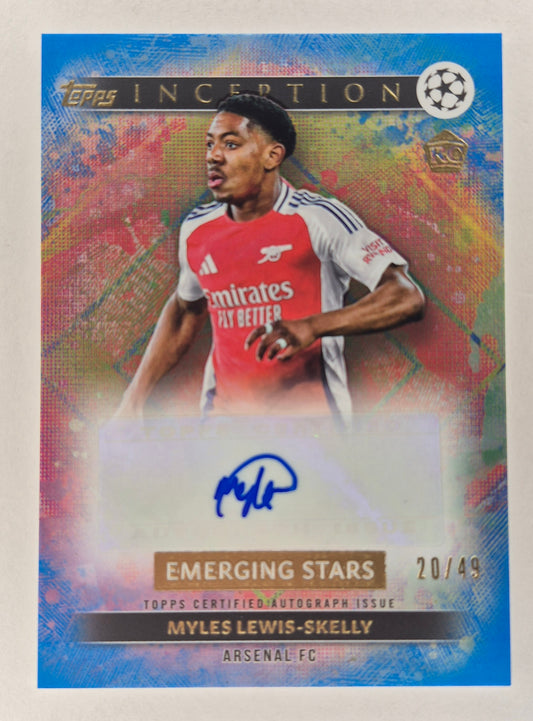 2024-25 Topps Inception UEFA Club Competitions ESA-ML Myles Lewis-Skelly RC AUTO 20/49