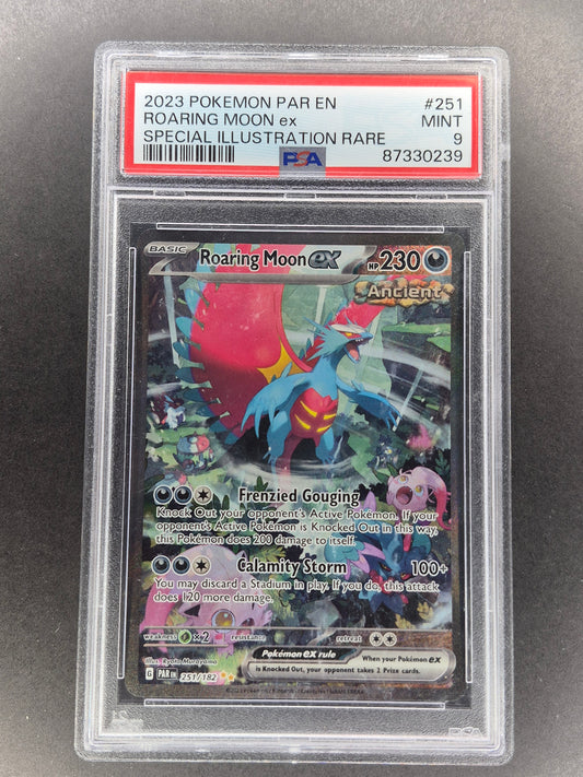 2023 Pokémon Paradox Rift 251/182 Roaring Moon EX SIR PSA 9