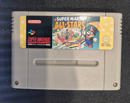 NINTENDO SNES SUPER MARIO ALL-STARS CART PAL AUS 1992 MADE IN JAPAN SNSP-4M-AUS