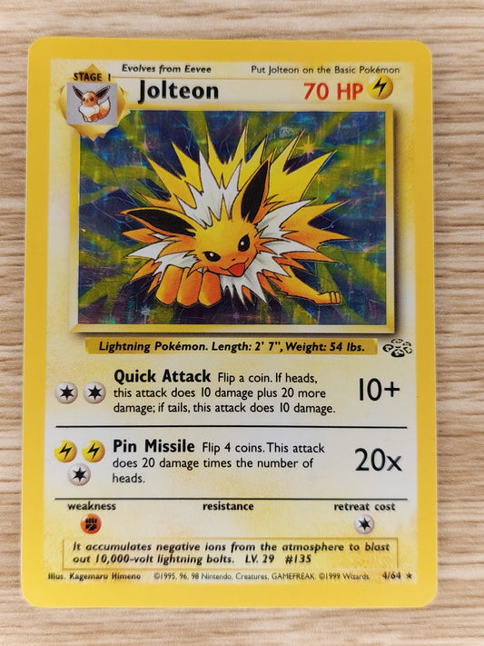 Pokemon 1999 Jolteon Jungle Holo Rare 4/64 LP #1