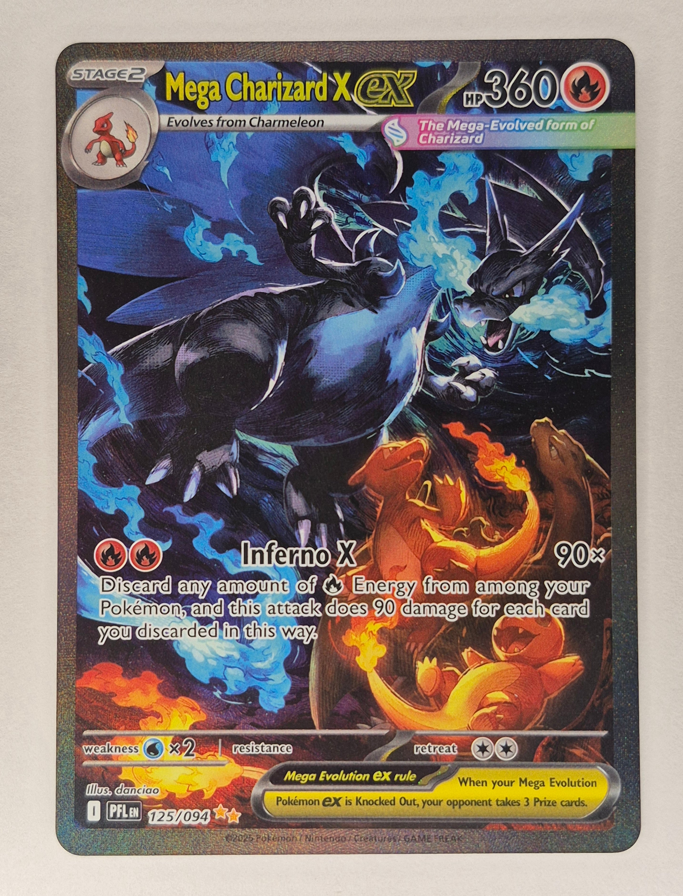 Mega Charizard X Ex 125 094 SIR Phantasmal Flames Pokemon Card mega-charizard-x-ex-125-094-sir-phantasmal-flames-pokemon-card