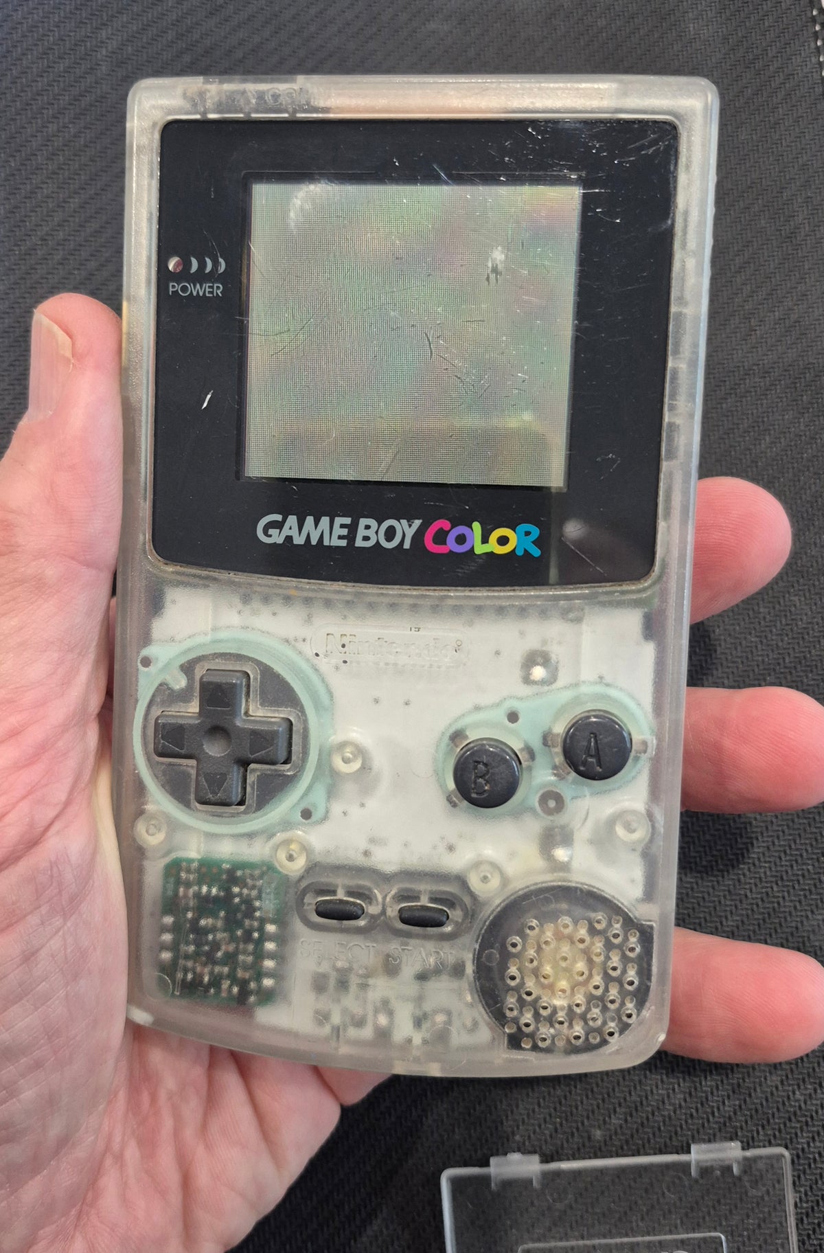 Nintendo Gameboy Color Console Original  See thru Clear Case Tested in Good Condition