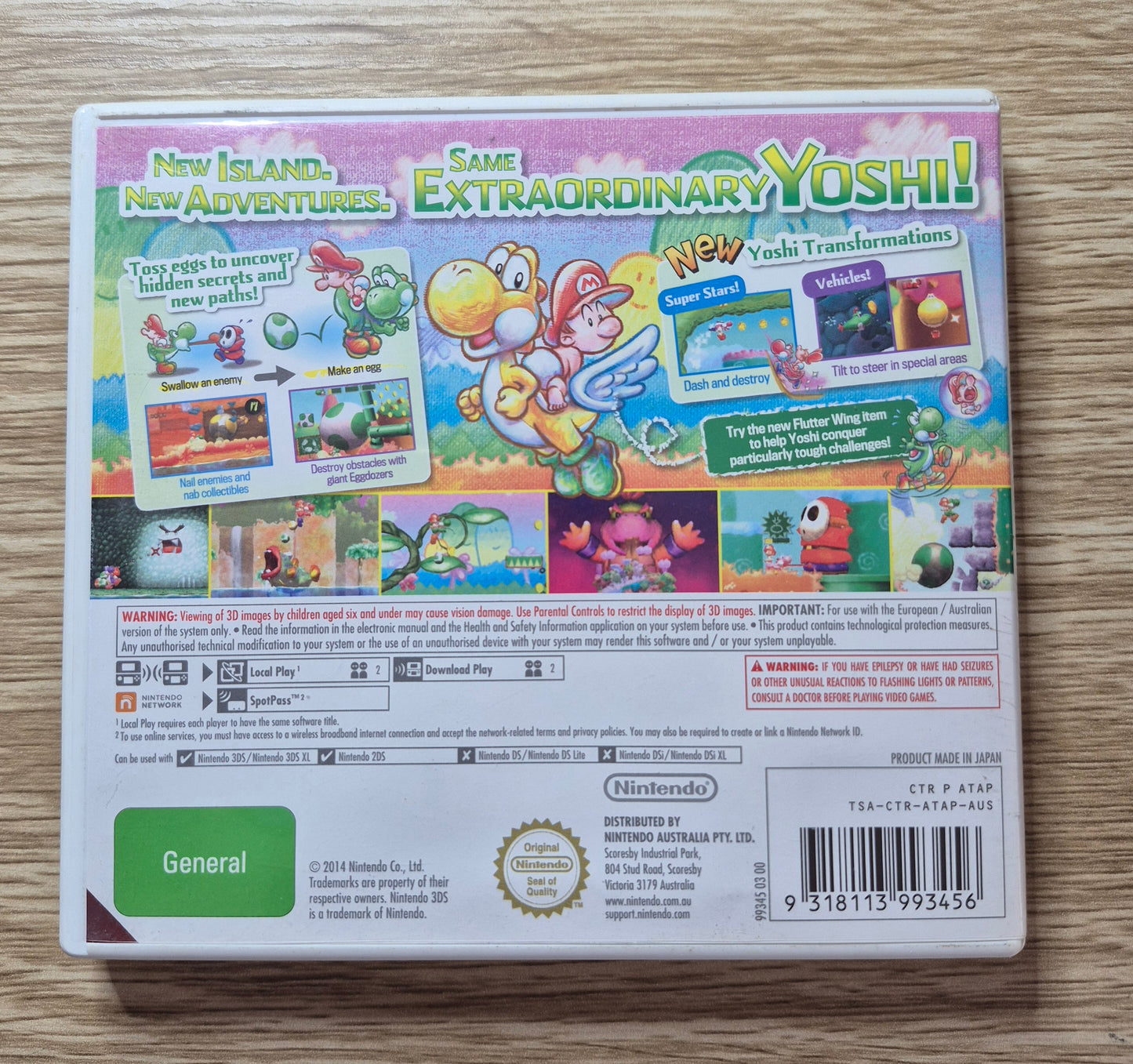 Yoshi's New Island Nintendo 3DS Game AUS PAL Tested and Working in Case