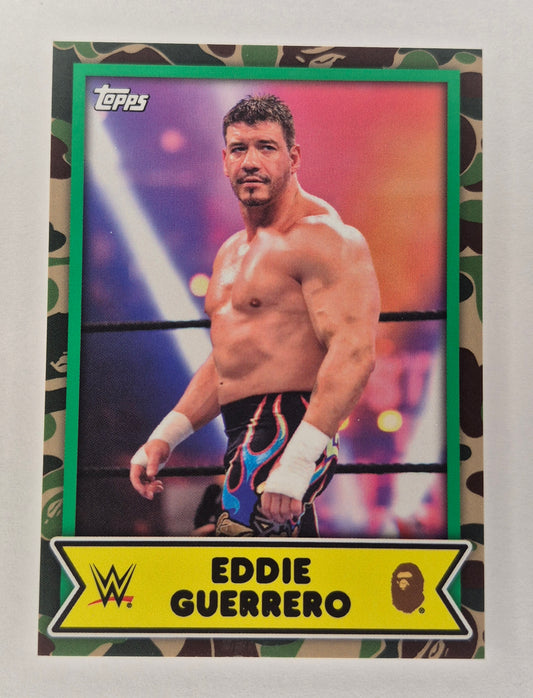 2025 Topps WWE x BAPE #25 Eddie Guerrero Base Green Camo