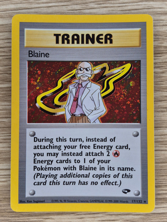 Vintage 2000 Pokemon P.M. Gym Challenge #100 Blaine Trainer Holo LP