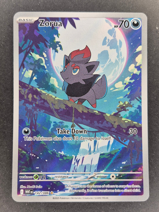 Zorua 142/086 Illustration Rare White Flare Pokemon Card TCG