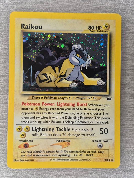 Raikou 13/64 Neo Revelation Holo Rare  Pokemon LP