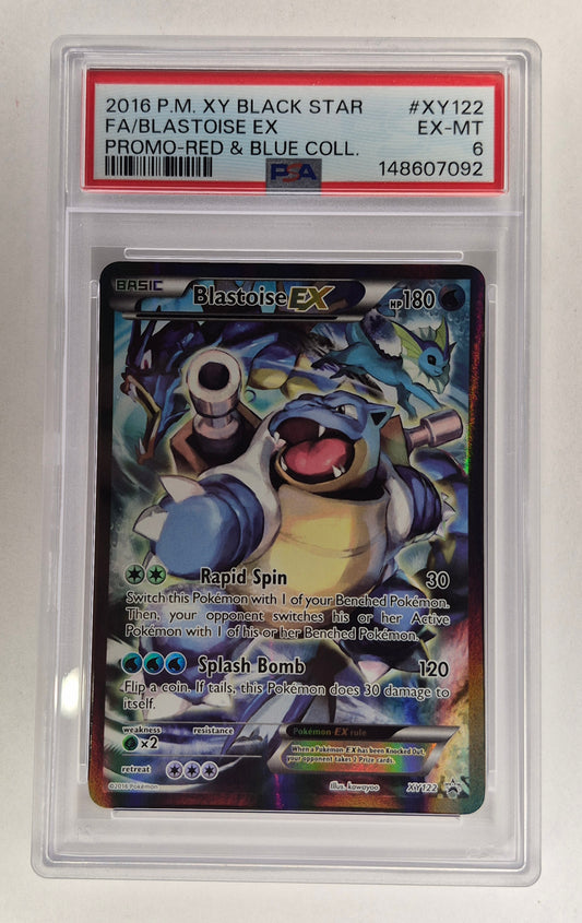 2016 Pokémon XY Black Star Promo Blastoise EX XY122 Red/Blue Collection PSA 6 EX-MT