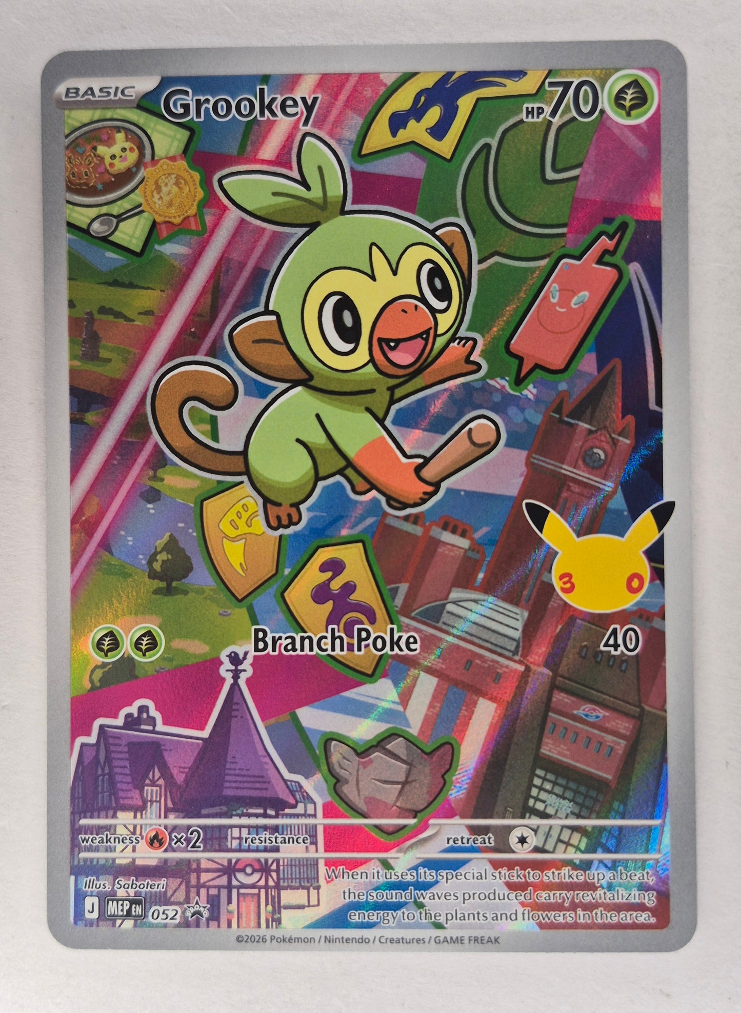 Grookey MEP 052 Promo Holo Pokemon Card NM