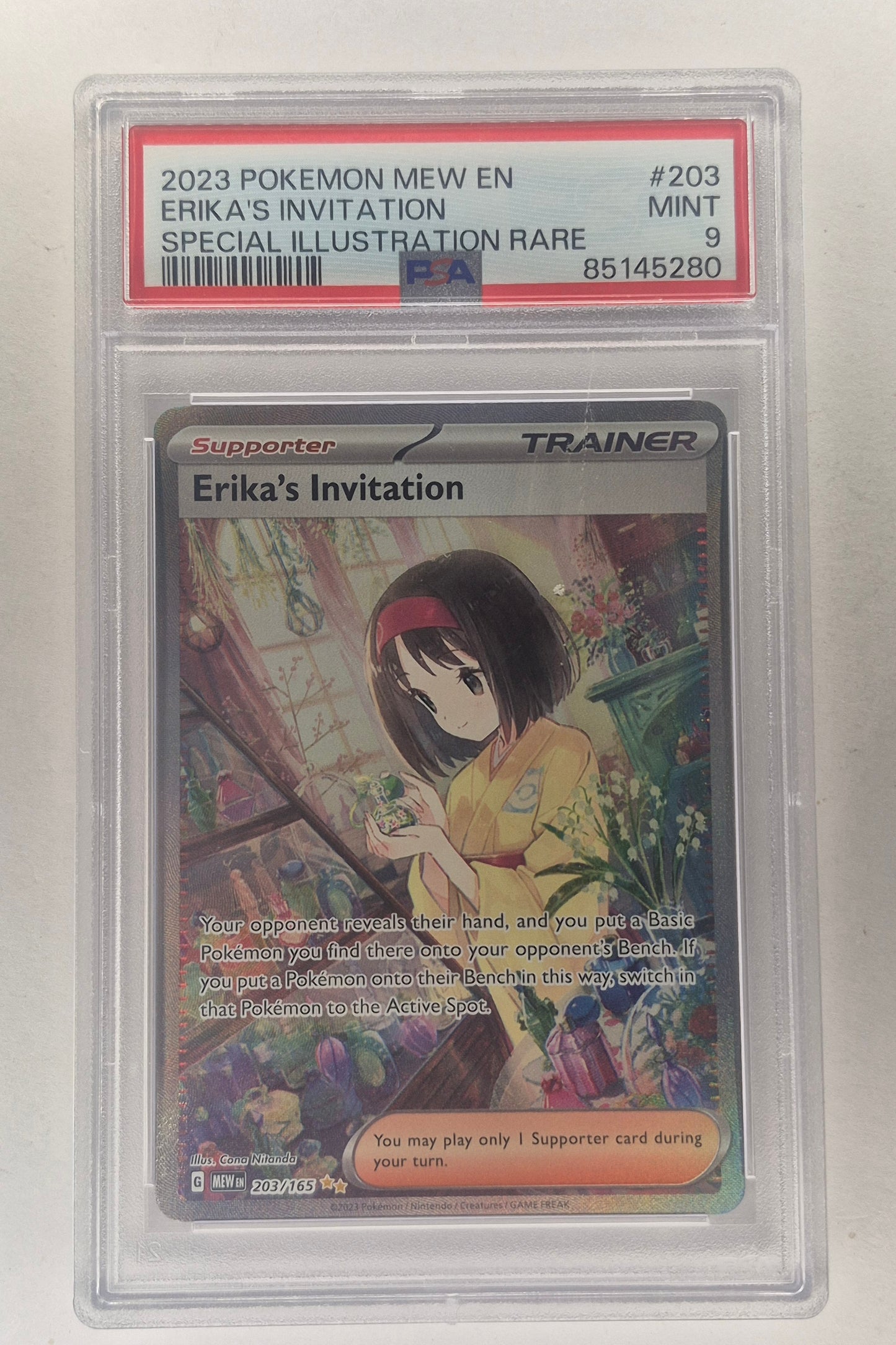 ERIKA’S INVITATION 203/165 PSA 9 SPECIAL ILLUSTRATION RARE POKEMON 151 ENGLISH