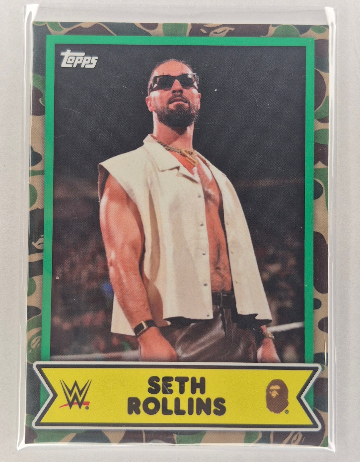 2025 Topps WWE x BAPE #8 Seth Rollins Base Green Camo