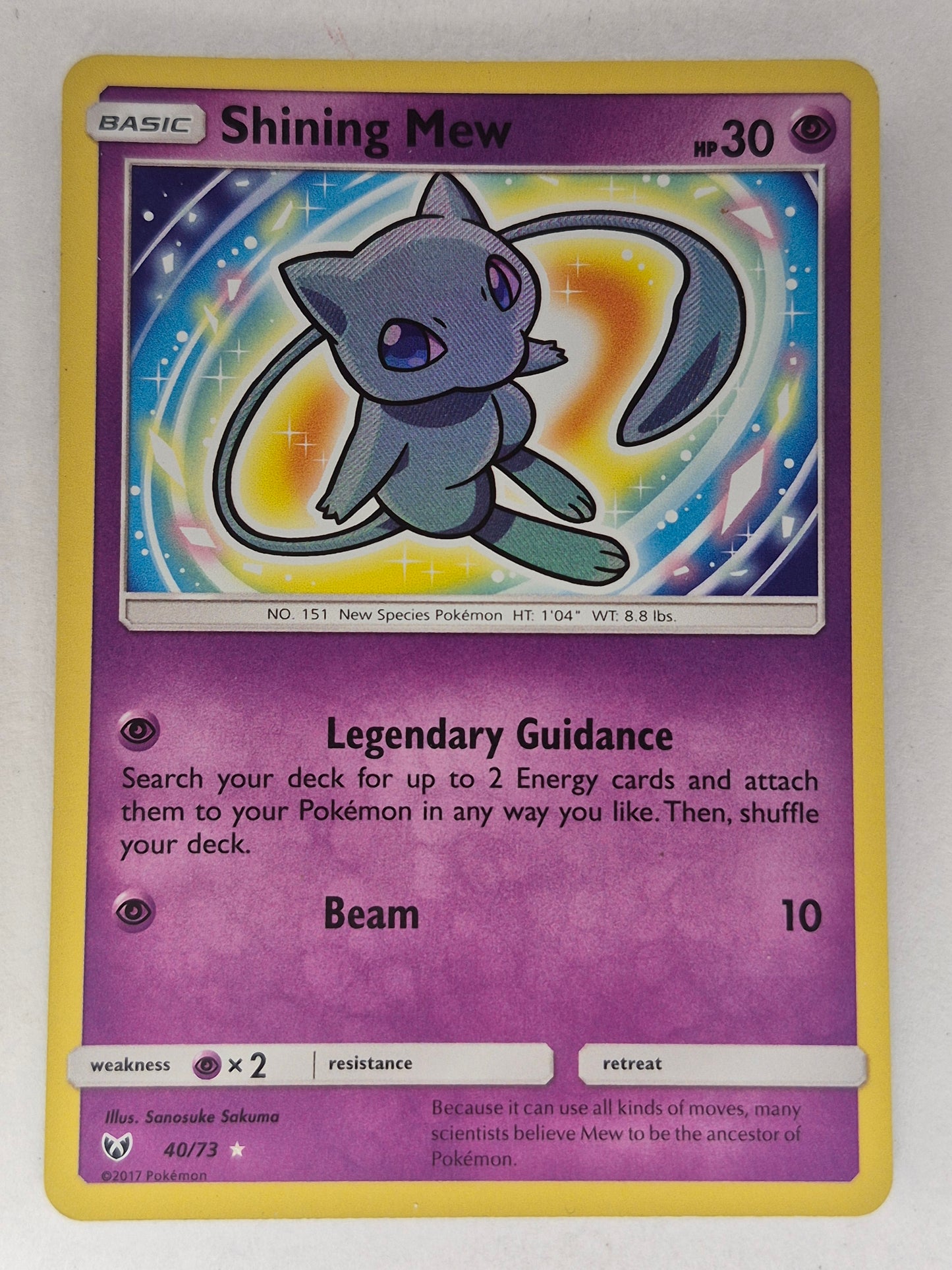 2017 Pokemon SHINING MEW Legends HOLO RARE Sun & Moon SHINY Set Card 40/73 LP