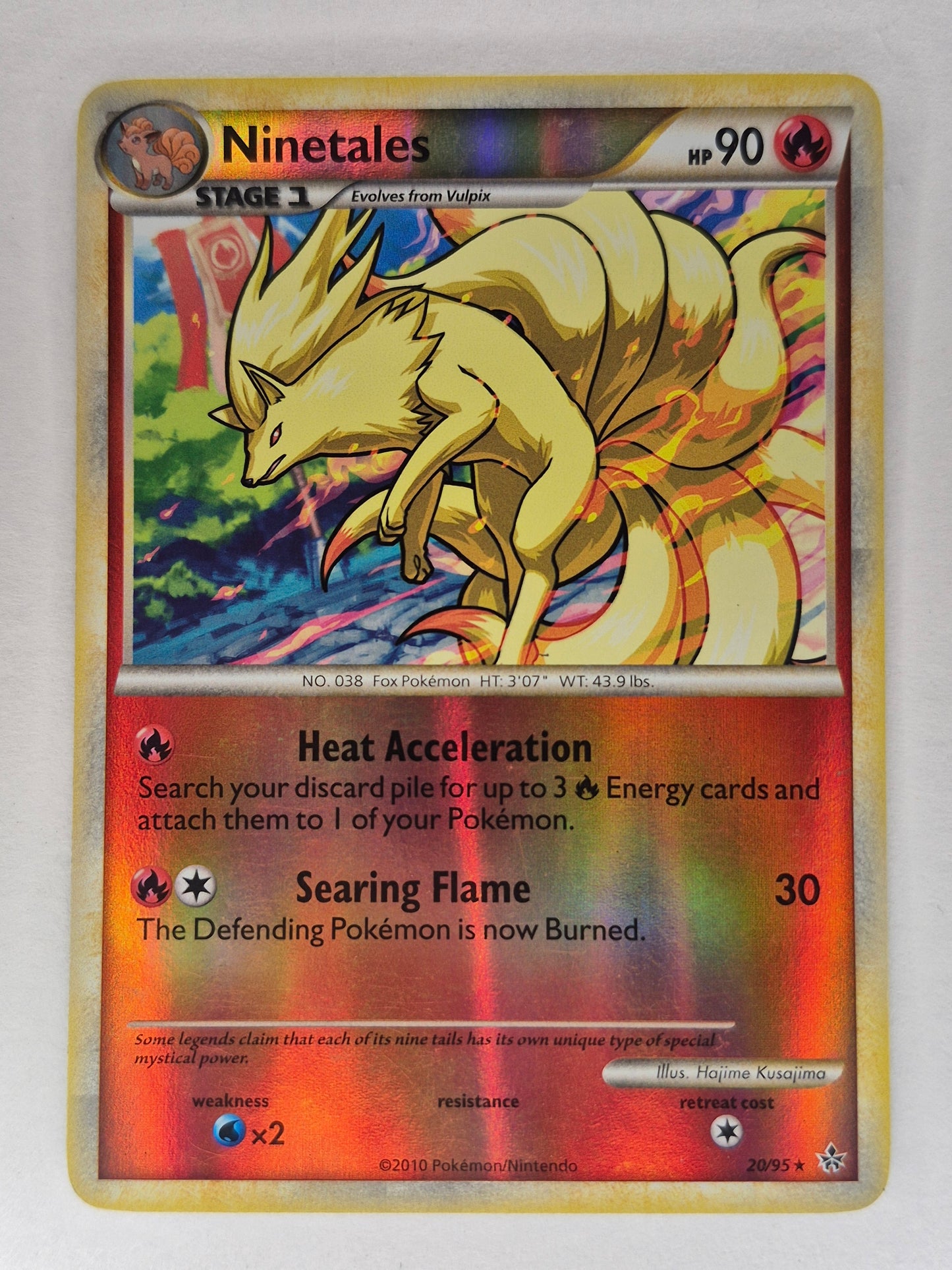 2010 Pokemon HGSS Unleashed Ninetales Reverse Holo Rare 3/95 LP