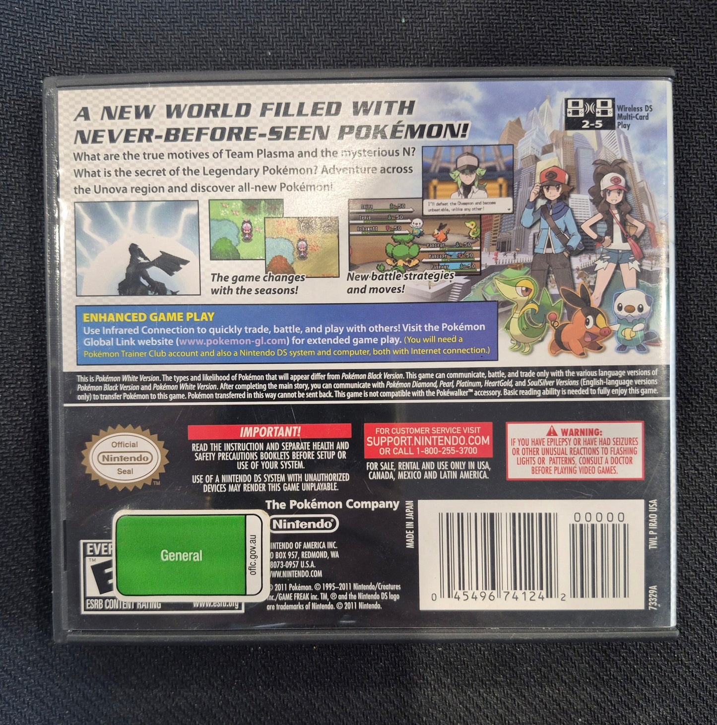 Pokémon White Version Nintendo DS Game Complete with Manual & Inserts USA Tested