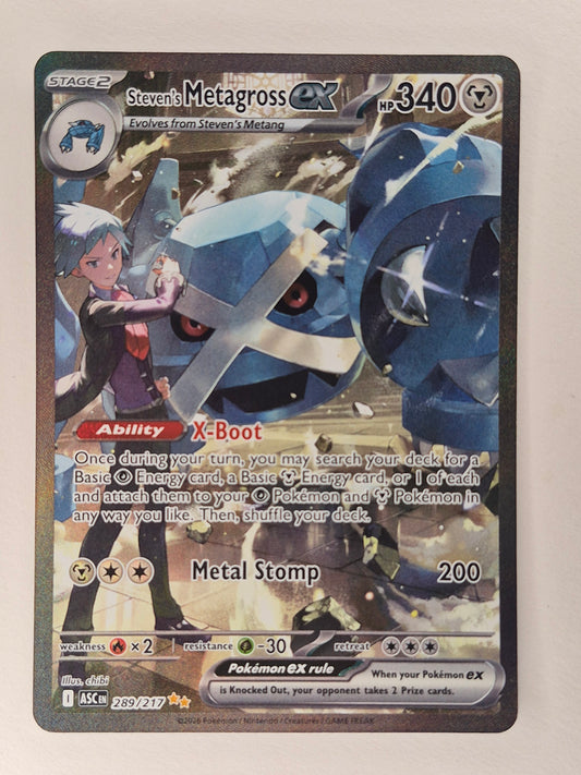 Steven's Metagross ex 289/217 Ascended Heroes CCG Illustration Rare Pokemon NM