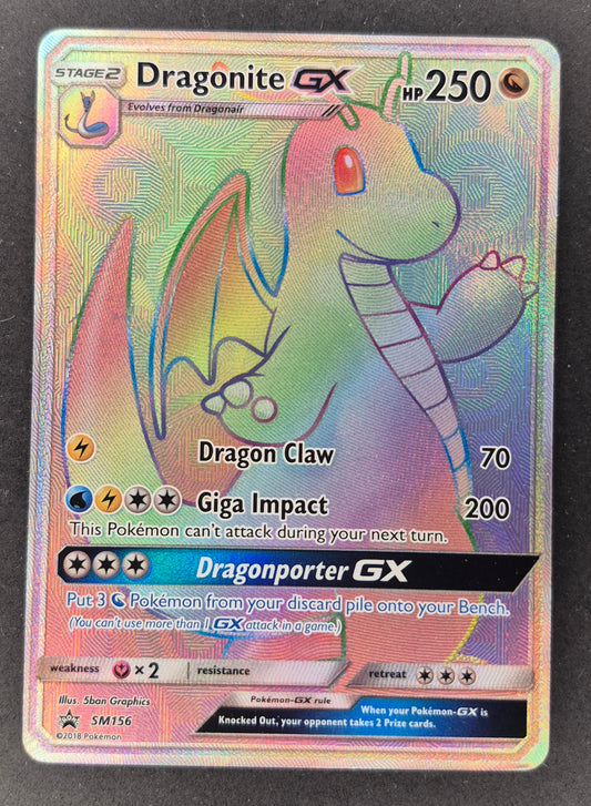 Dragonite GX SM156 Black Star Promo 2018 Rainbow Holo Rare Pokémon NM