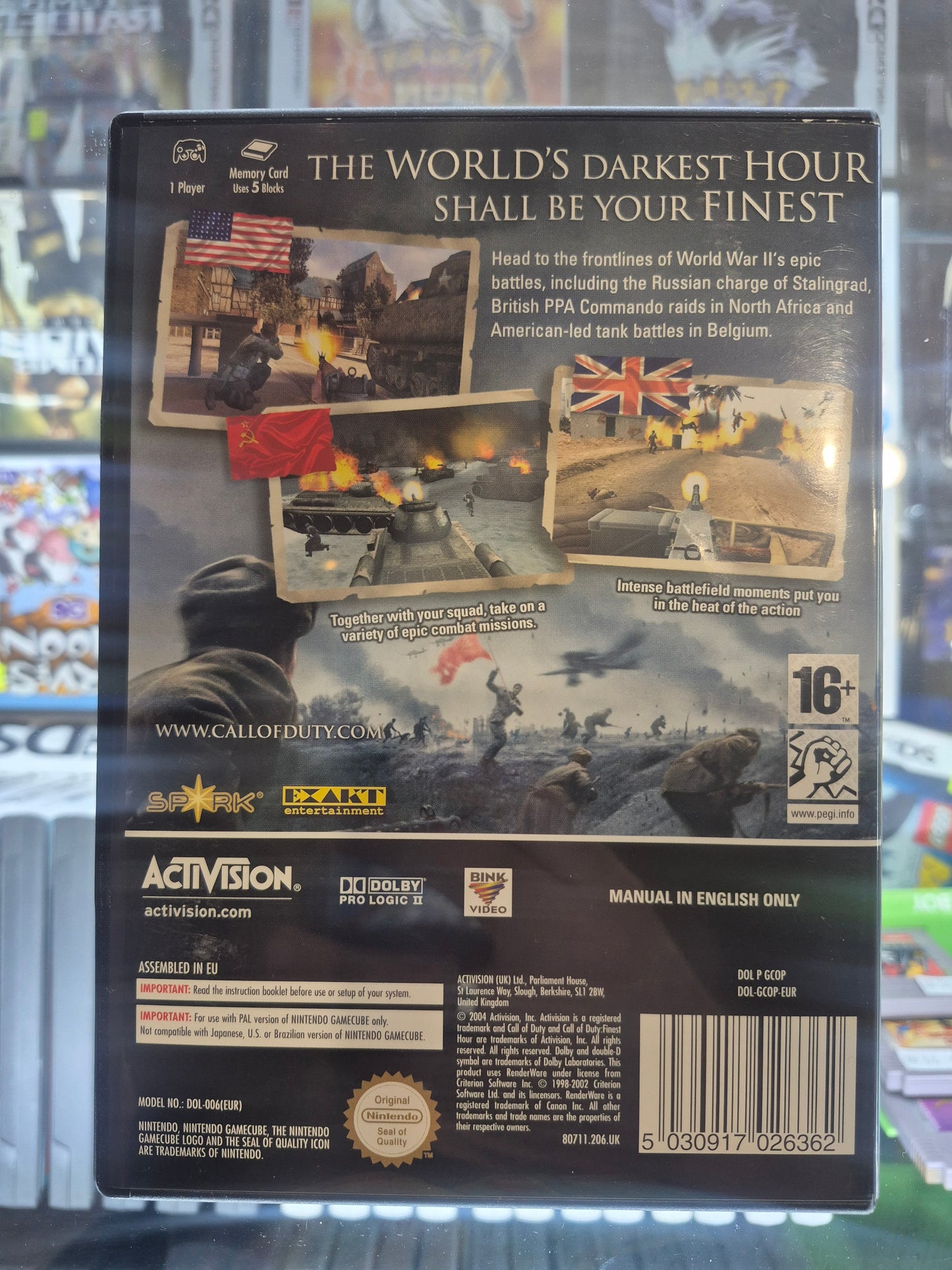 Call of Duty Finest Hour Nintendo Gamecube CIB with manual PAL