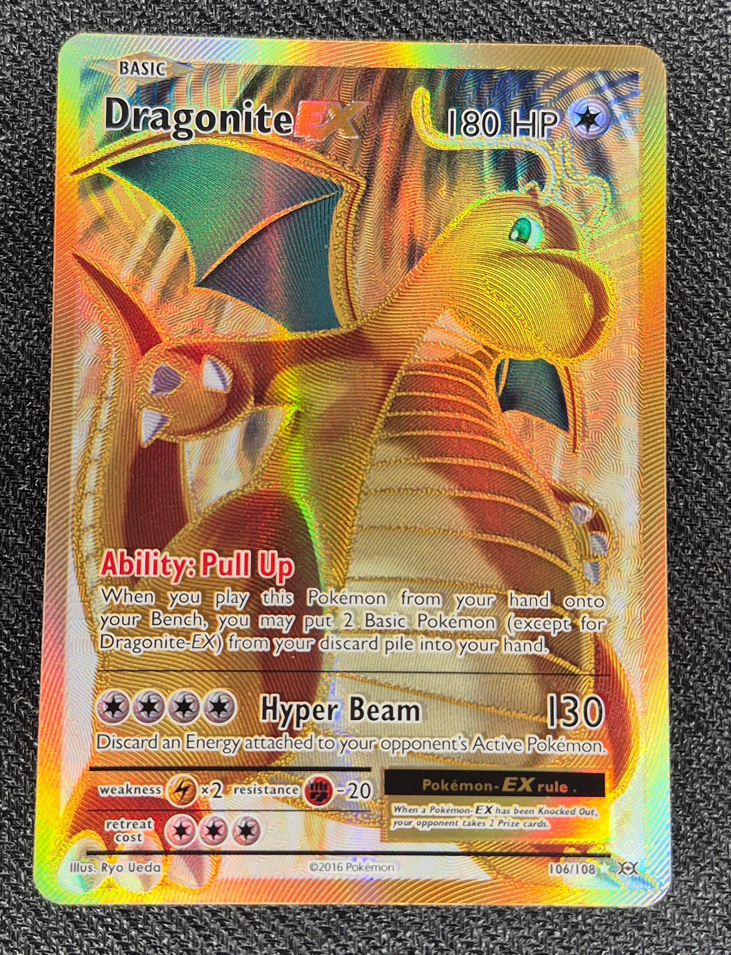 Pokemon TCG - Dragonite EX 106/108  2016 XY Evolutions Full Art LP