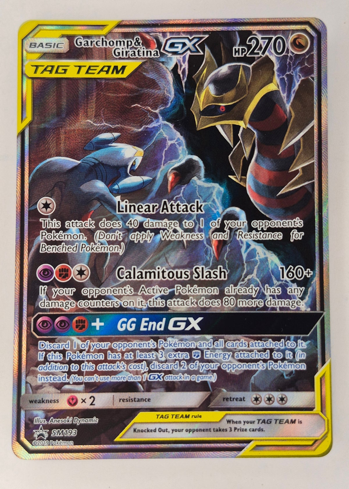 Pokemon Garchomp & Giratina GX Full Art Promo Tag Team SM193 NM