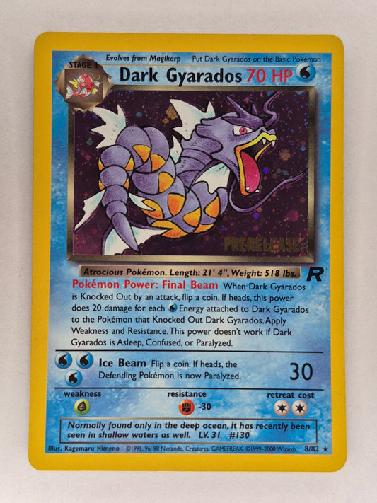 2000 Pokémon 8/82 Dark Gyarados Pre Release Stamped Promo LP