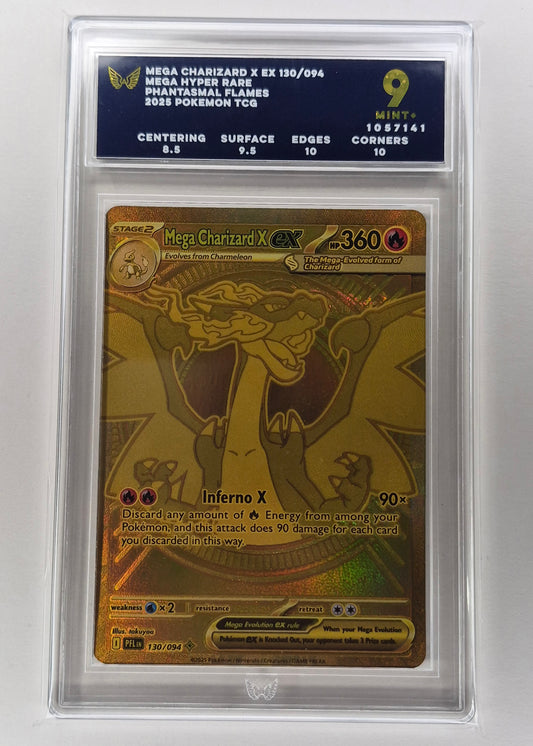 2025 Mega Charizard X EX 130/094 - Phantasmal Flames Gold SIR - Pokemon - ARK 9 Mint+