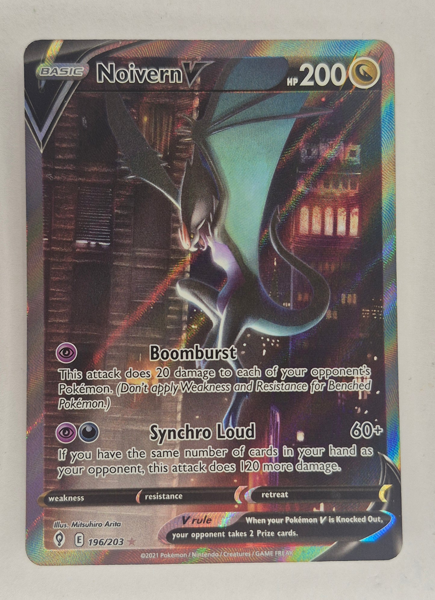 Noivern V - 196/203 - Alternate Art - Evolving Skies - Pokemon Card - NM/M
