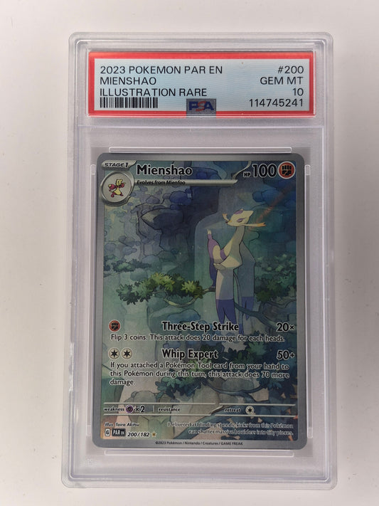 2023 Pokémon Paradox Rift 200/182 Mienshao Illustration Rare PSA 10