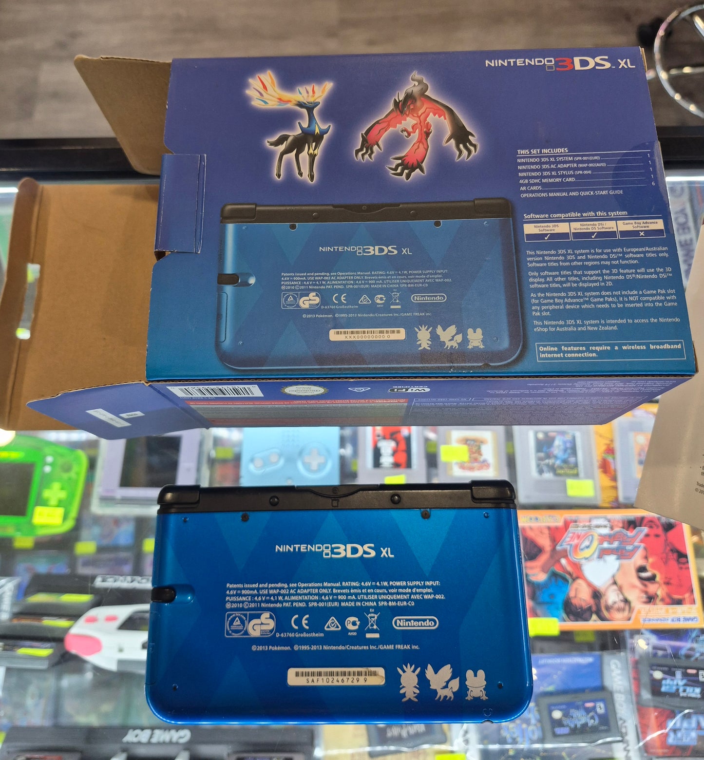 Nintendo 3DS XL- Pokemon LIMITED Xerneas & Yveltal BLUE Console in Box VGC