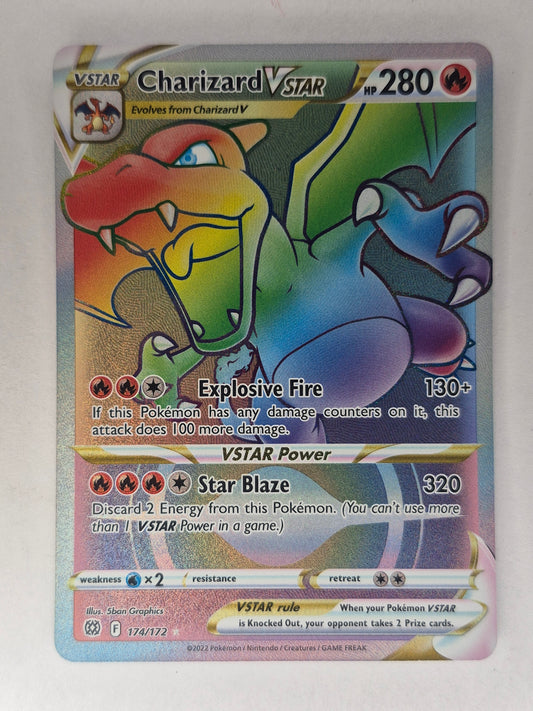 Pokemon Charizard VSTAR Rainbow Secret Rare 174/172 Brilliant Stars NM