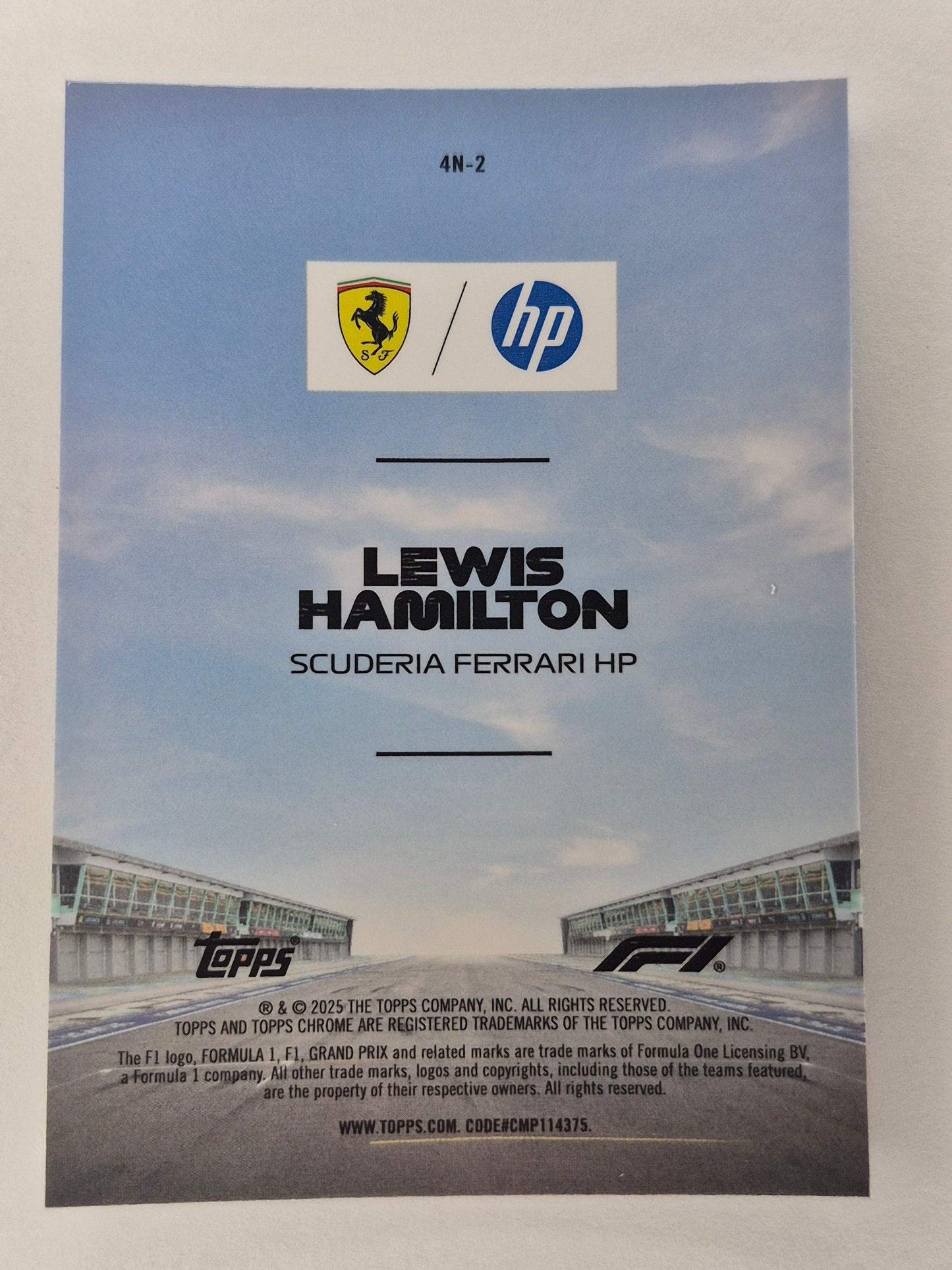 2025 Topps Chrome F1 Lewis Hamilton 4 & More Refractor Insert #4N-2  00/00